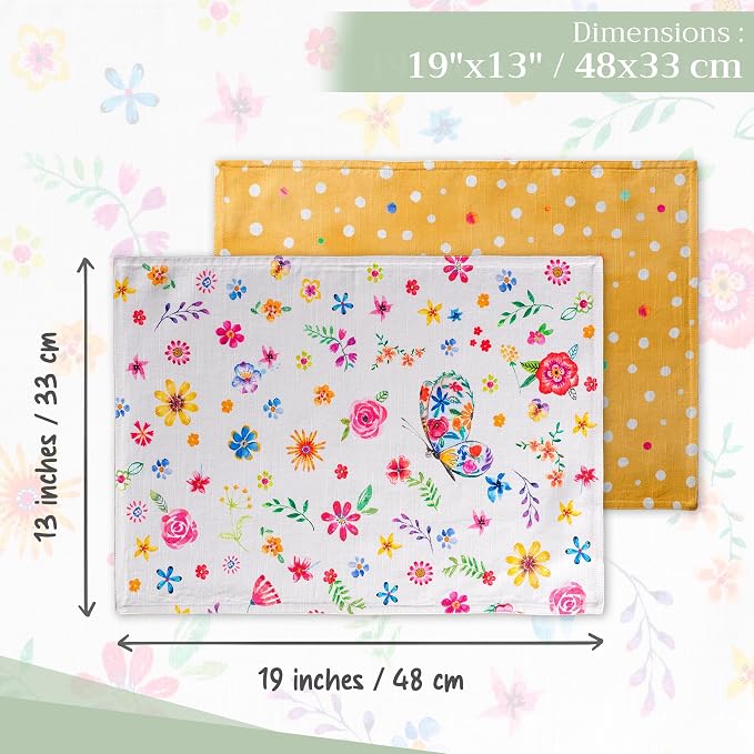 Maison d' Hermine Placemats Set of 4 Reusable 100% Cotton | Cloth Place Mats - Image 4
