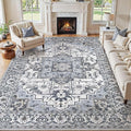 6x9 Area Rugs Living Room: Washable Vintage Rug Large Non-Slip Stain Resistant by JessibouAreaRug