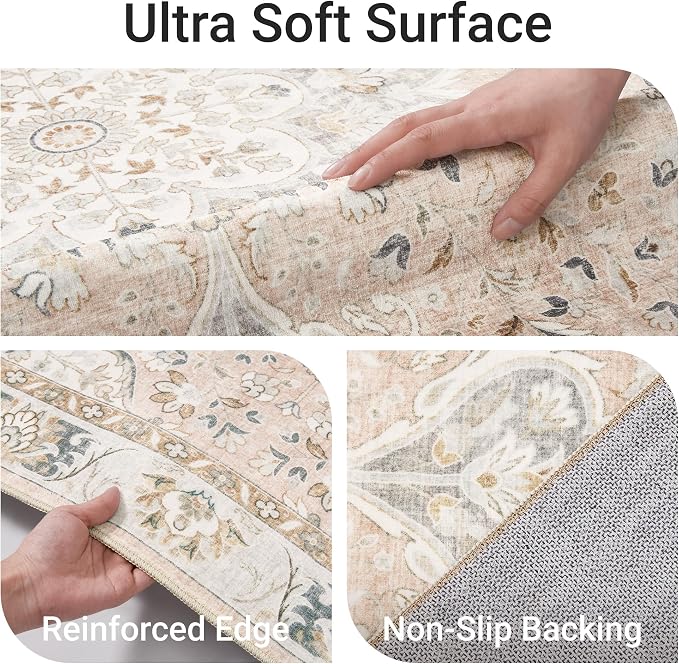 befbee 5x7 Area Rugs for Living Room, Stain Resistant Washable Rug, Non-Slip - Image 3