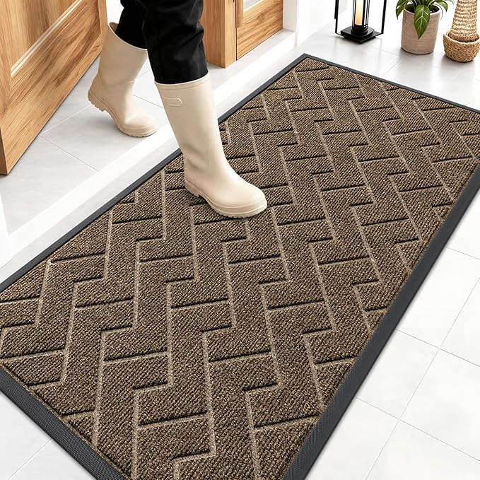 OLANLY Front Door Mat Indoor Outdoor Entrance, Waterproof All-Season, by OLANLY