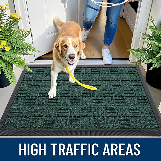 OLANLY Front Door Mat Outside Entrance 47x23, Heavy Duty Sturdy Natural Rubber - Image 5