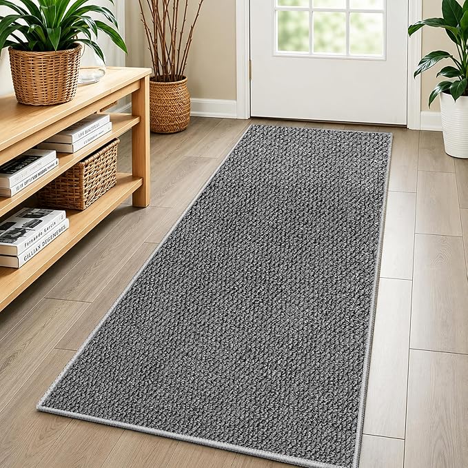 Faux Jute Hallway Runner Rug 2'x8', Washable & Non-Slip, No Odor. Farmhouse by Unknown