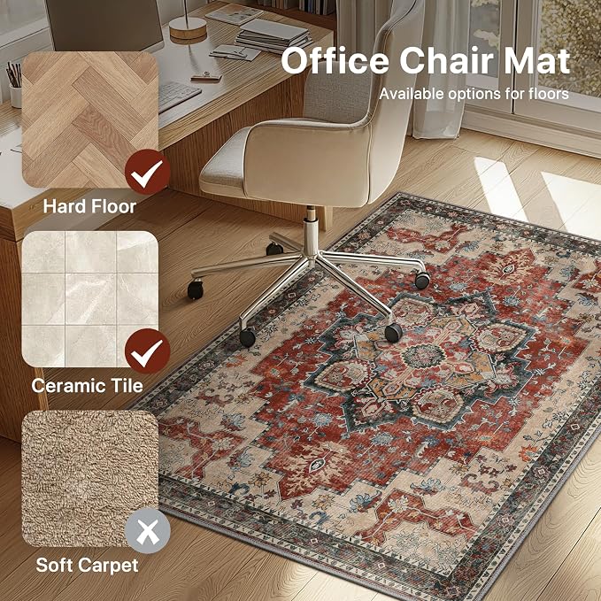 Office Chair Mat for Hardwood Tile Floor, Under Desk Carpet Protector for - Image 3