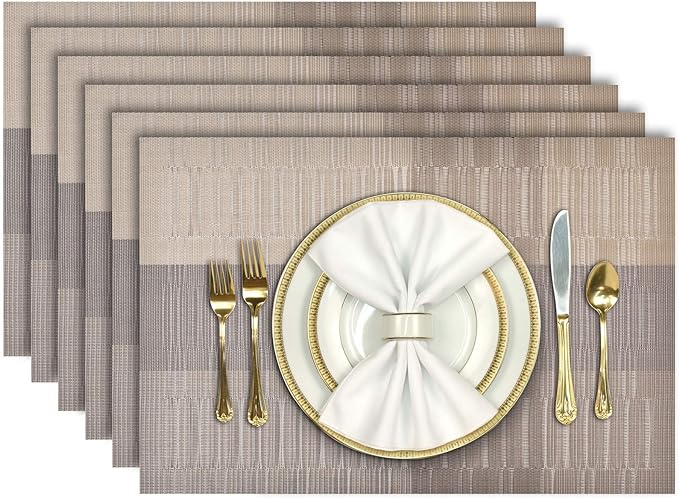 Aofmee Placemats, Placemats Set of 6, Heat Resistant Place Mats, Washable PVC by Aofmee