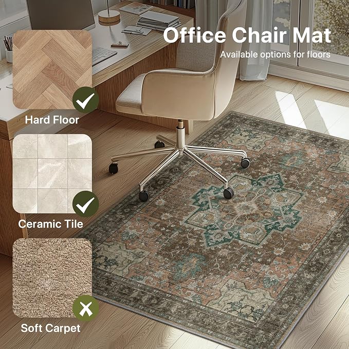 36"x48" Office Chair Mat for Hardwood Tile Floor, Under Desk Carpet Protector - Image 3