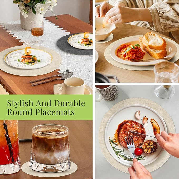 Fyvva Placemats Set of 6, Stain & Scratch Resistant, - Image 7