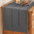 Artoid Mode Dark Grey Woven Farmhouse Hollow Table Runner 12x36 Inch | Holiday by ArtoidMode