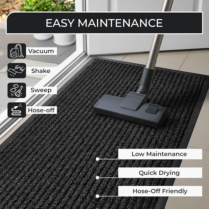 4 Pack Charcoal Commercial Door Mat 3'x6' Heavy Duty Industrial Floor Mat - Image 3