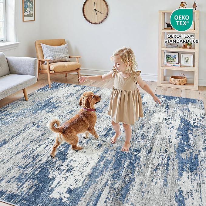 Area Rugs 5x7 Living Room: Large Soft Washable Rug Modern Abstract Anti-Skid - Image 4