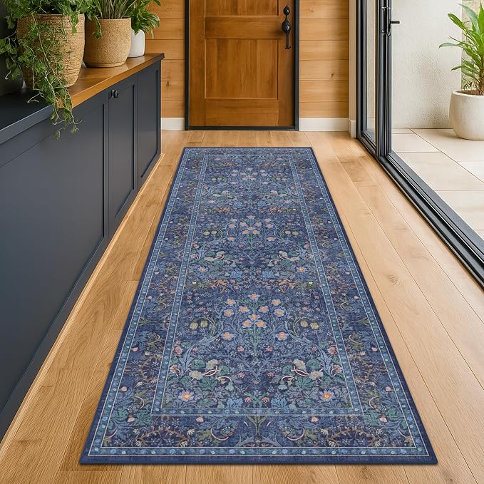 Dark Blue 2'6" x 8' Runners for Hallways Non Slip, Extra Long Floor Runner for - Image 6