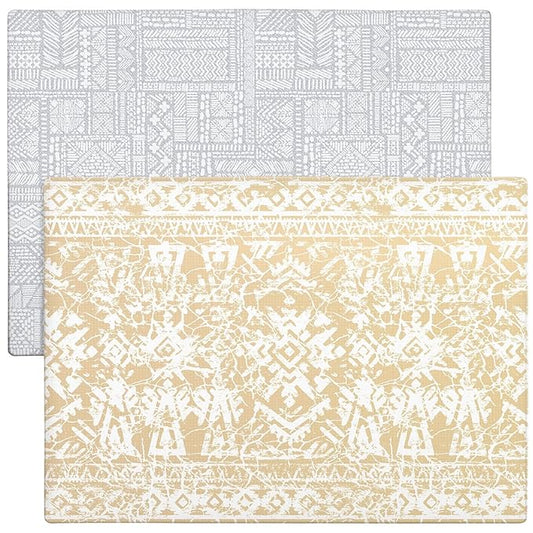 Cushmat Stylish Reversible Foam Play Mat (Large, Explorer - Gray Sand) - Soft, Waterproof, Durable Play mat for Infants, Babies, Toddler, Kids & Grownup - 6.5ft x 4.5ft