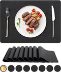 NCUE Vinyl Placemats Set of 8, Heat Resistant, Nonslip Faux Leather Waterproof by NCUE