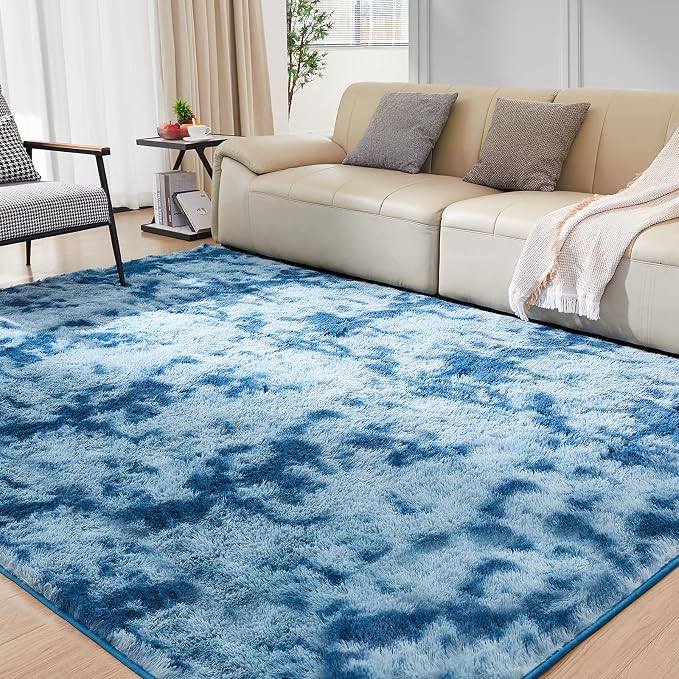 Ultra Soft Rug for Living Room, 9X12 Fluffy Shag Area Rug for Bedroom, Modern - Image 2