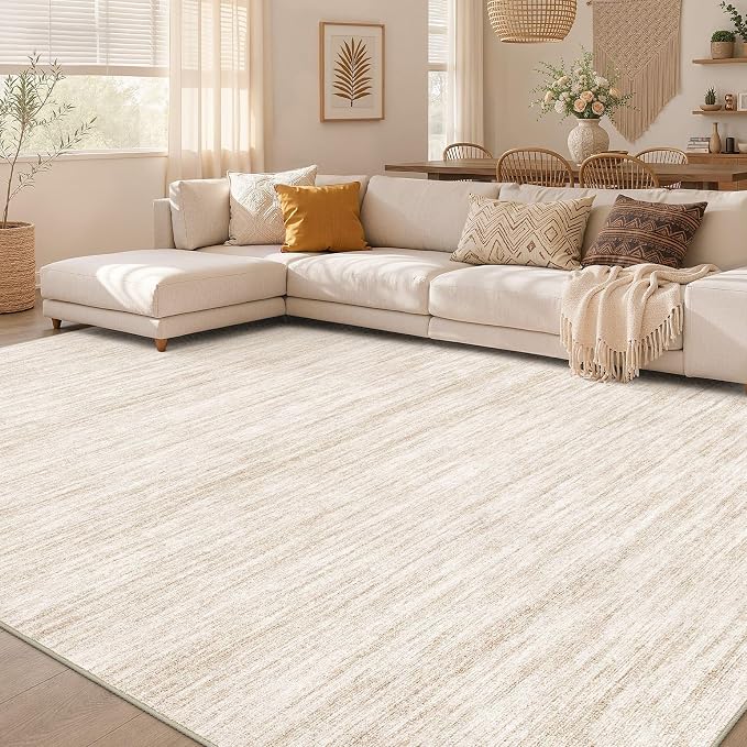 Nakagishi 6X8 Area Rugs Living Room: Washable Large Vintage Rug Neutral by NakagishiAreaRug