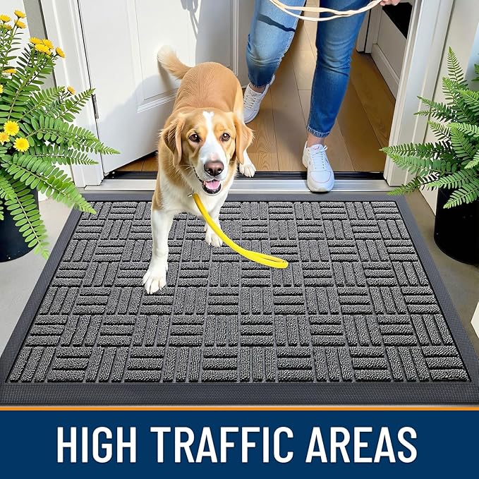 OLANLY Front Door Mat Outside Entrance 59x23, Heavy Duty Sturdy Natural Rubber - Image 6