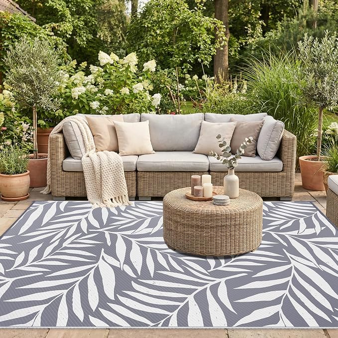 Smiry Outdoor Rug 8x10 ft, Waterproof Reversible Plastic Straw Rugs, Outdoor - Image 5