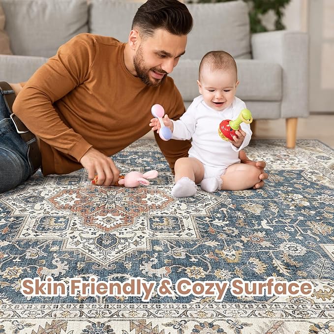 Vintage Living Room Area Rug 10x14 - Image 3
