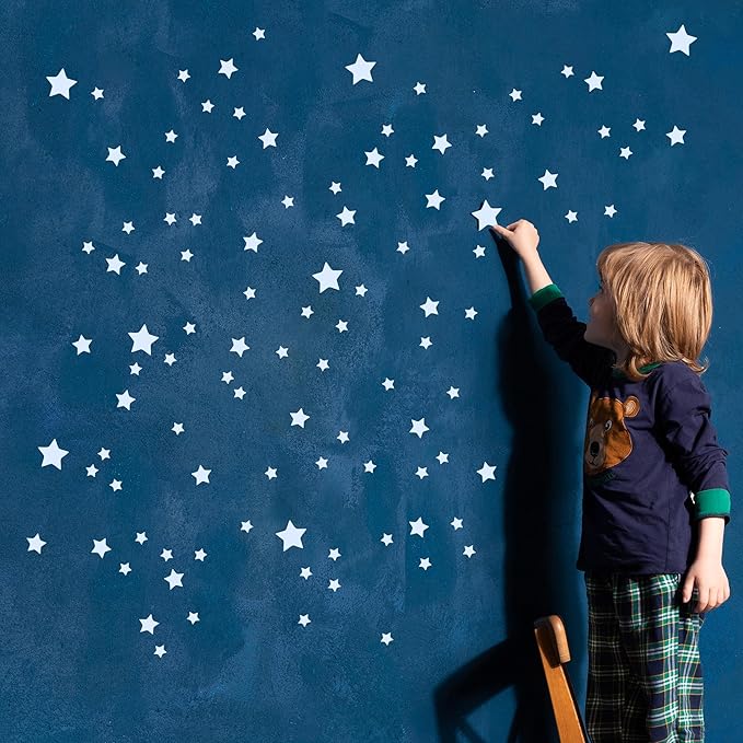 Glow in The Dark Stars for Ceiling, Luminous Wall Sticker, Kids Bedroom Wall Decal, Sticky Fluorescence Star, Gift for Boys and Girls (Blue)