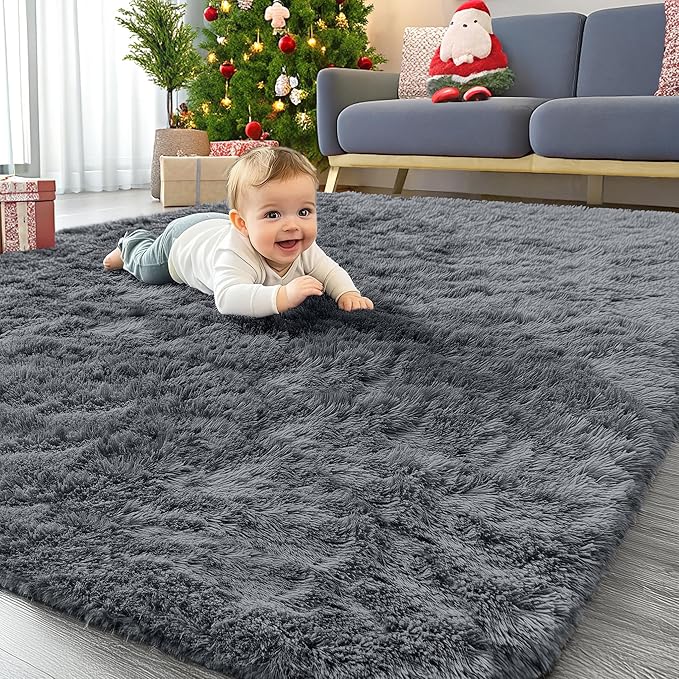 OLANLY 4x10 Area Rugs for Living Room Bedroom, Machine Washable Soft Fluffy by OLANLY