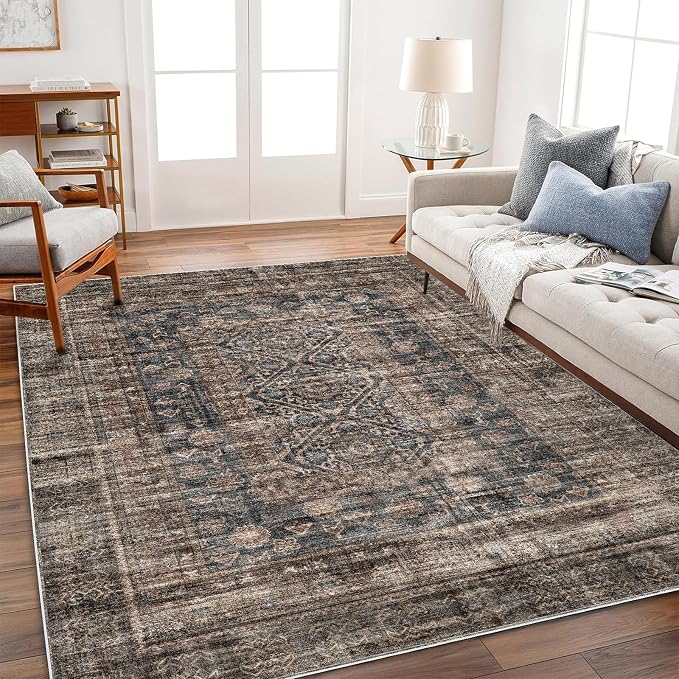 CHAMPLANT Area Rug 5'x7' Washable Rug Vintage Traditional Floor Cover Thin by CHAMPLANT