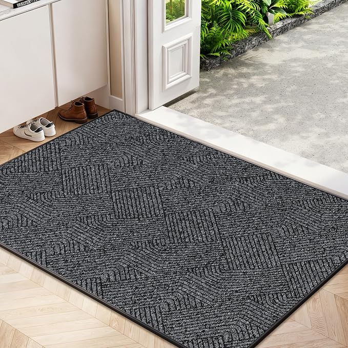 Indoor Door Mat 24"x36", Low-Profile Welcome Front Door Mat Indoor Entrance by NaolotureHome