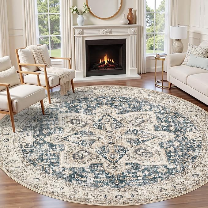 Tortania 8' Round Area Rug Living Room Rugs by Tortania