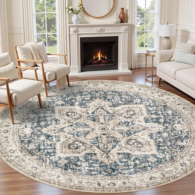 Tortania 5' Round Area Rug Living Room Rugs by Tortania