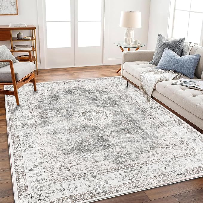 CHAMPLANT Washable Area Rug 4'x6' Vintage Traditional Floor Cover Foldable Thin - Image 2