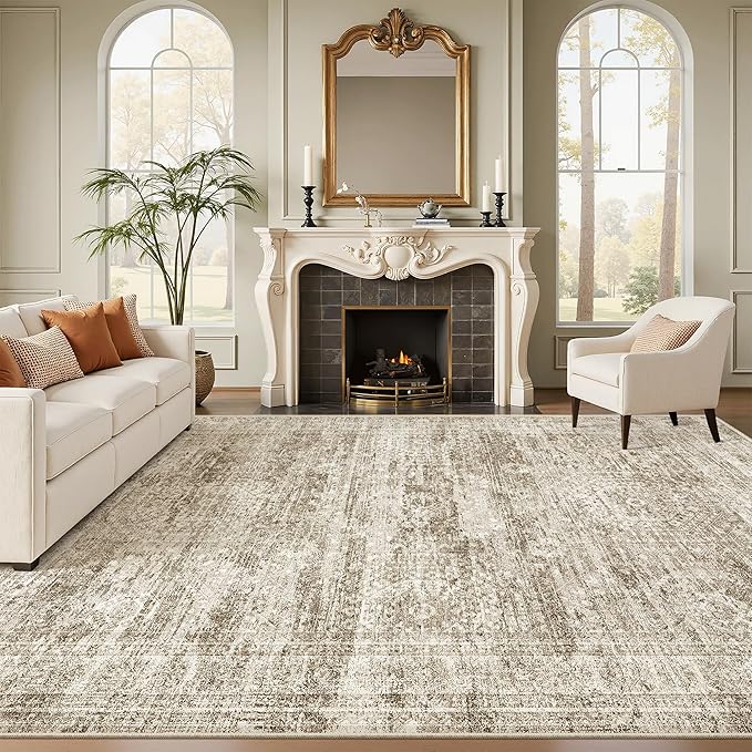 Soalmost 7x9 Area Rug for Living Room Washable Abstract Vintage Soft Thin by Soalmost
