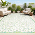 JONATHAN Y Vintage Filigree Indoor Outdoor Area Rug 3X5 Cream/Green, Madrid by JONATHANY