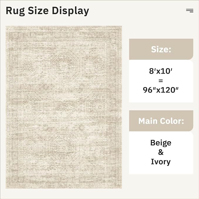 Soalmost Washable Area Rug 8x10, Large Soft Rugs - Image 3