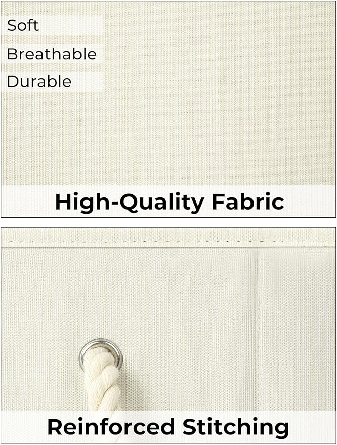 StorageWorks Storage Baskets for Shelves, Foldable Fabric Closet Storage Bins with Handles, Fabric Storage Bins Clothes Organizer, Beige, White & Ivory, 3-Pack, Large