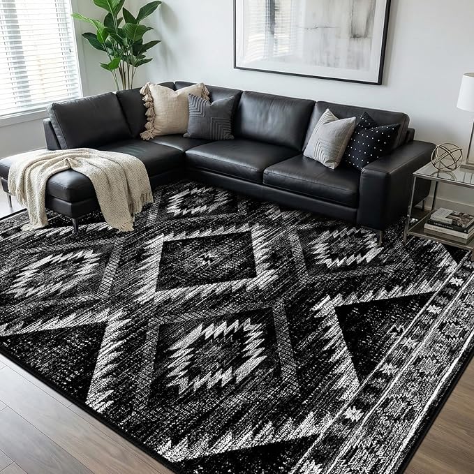BESTSWEETIE Area Rug 8x10 Rug Machine Washable Non-Slip Low Pile Print Pattern by BESTSWEETIE