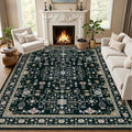 Area Rugs 9x12 Living Room Rug: Washable Rug Soft Vintage Boho Medallion Carpet by EXPEDIX