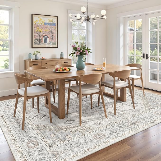 befbee 5x7 Area Rugs for Living Rooms, Stain Resistant Neutral Washable Rugs - Image 8