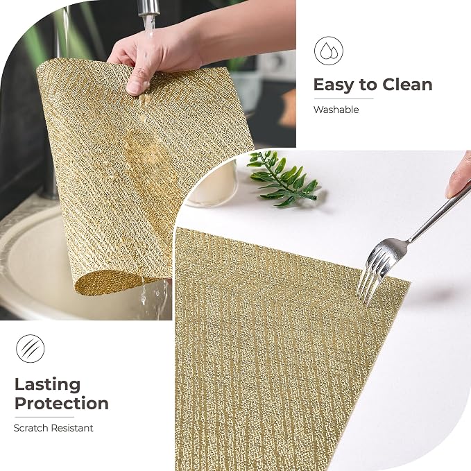 Leetaltree Gold Placemats Set of 8 - Image 6