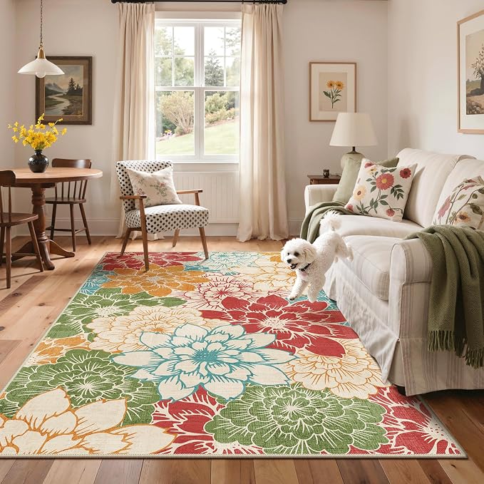 GENIMO Indoor Outdoor Area Rug 9'x12', Machine Washable Rugs - Image 4