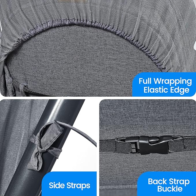 Orzbow Universal Mosquito Net for Stroller, Baby Bug Net with Two-Way Zippers & Storage Bag, Breathable & Foldable Mosquito Netting for Strollers, Car Seat, Bassinet, Portable Mini Crib, Dark Grey