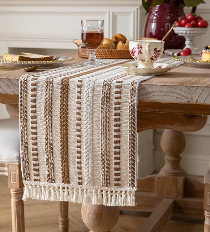 Caflife Boho Table Runner 60 Inchs Long, Dining Room Home Decor - Image 2