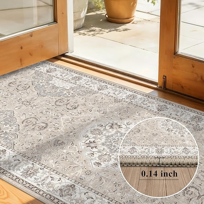 Washable Hallway 3x18 Runner Rug: Vintage Ultra Soft Non Slip Runner - Image 2