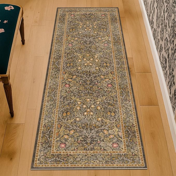 Hazo Haus Non Slip 2x5 Gold Brown Bathroom Runner Rug - Image 3