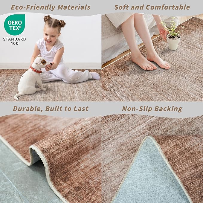 4x8 Washable Indoor Entryway Rug Non-Slip Rubber Backed Floor Mat - Image 6