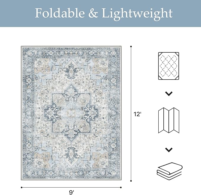 GENIMO Outdoor & Indoor Area Rug 9'x12', Waterproof, Non-Shedding, Easy Cleaning - Image 2