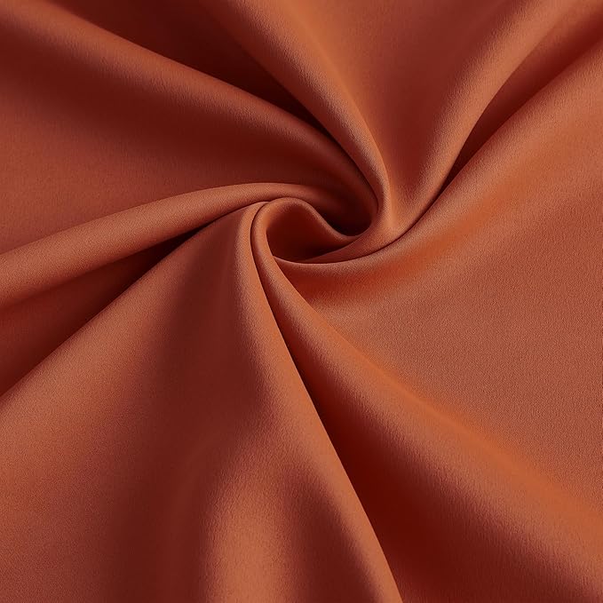 KEQIAOSUOCAI Long Copper Blackout Burnt Orange Curtains for Living Room 2 Panels Sets,Pinch Pleat with Hooks, Thermal Pleated Window Drapes Rustic Western Curtain for Bedroom W40 x L102