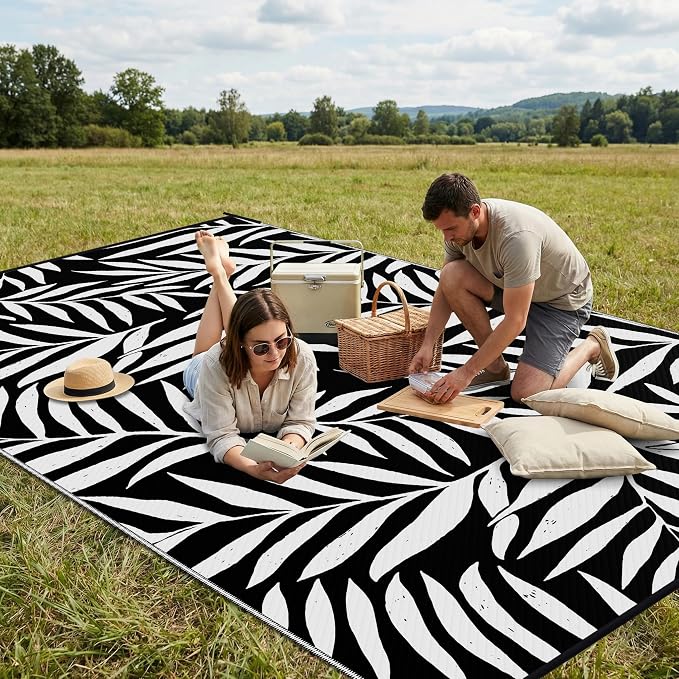 Smiry Outdoor Rug 6x9 ft, Waterproof Reversible Plastic Straw Rugs, Outdoor - Image 4