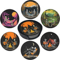 Halloween Skull Coasters Leather Round Drink Coasters 6 Pcs Set by Yopiiefa