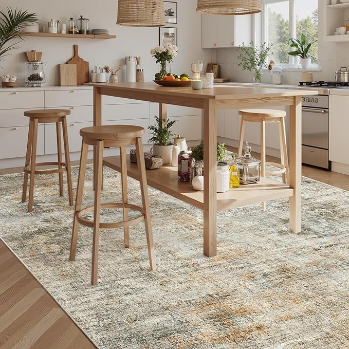 Soalmost 9x12 Area Rugs for Living Room, Non-Slip Machine Washable Vintage Rugs - Image 3