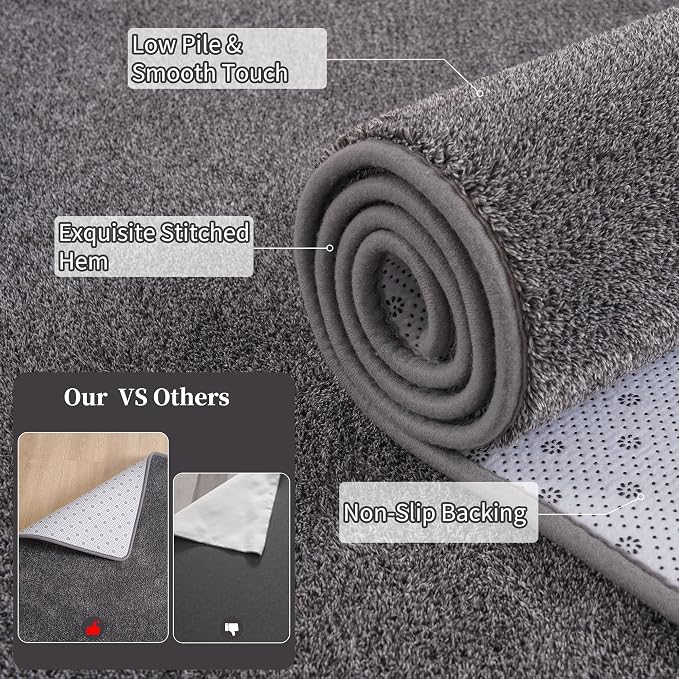 Keeko 4x6 Area Rugs for Living Room, Soft Modern Memory Foam Bedroom Rug - Image 3