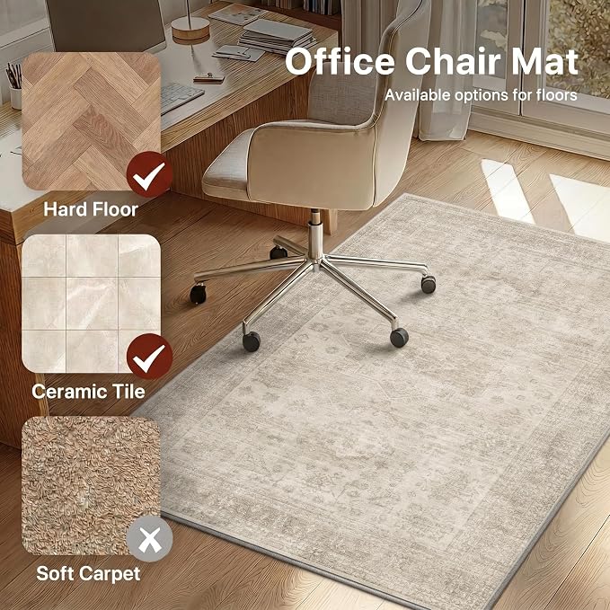 36"x48" Office Chair Mat for Hardwood Tile Floor, Under Desk Carpet Protector - Image 3