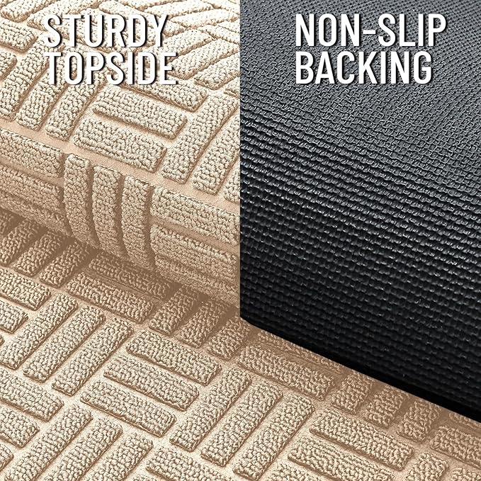 OLANLY Front Door Mat Outside Entrance 47x17, Heavy Duty Sturdy Natural Rubber - Image 4